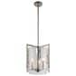 Golden Lighting Aenon 3-Light Wide Taper Candle Pendant with Hammered Water Glass Shade in Pewter, , large
