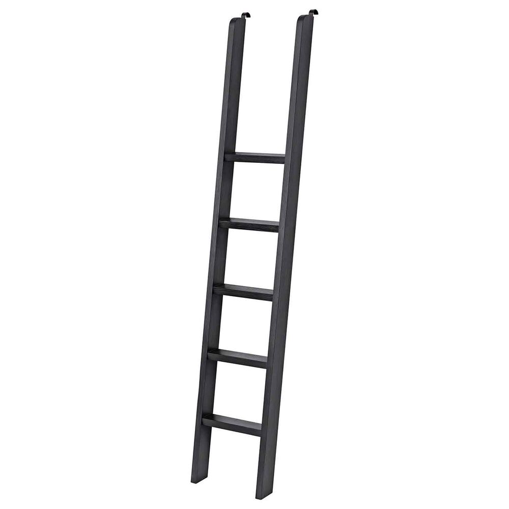 Wycliff Bay Willow Lane 4-Piece L-Shaped Desk with Bookcase and Ladder in Ebony Black, , large