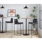 Lumisource Fuji Stackable Barstool with Black Faux Leather Cushion in Black (Set of 2), , large
