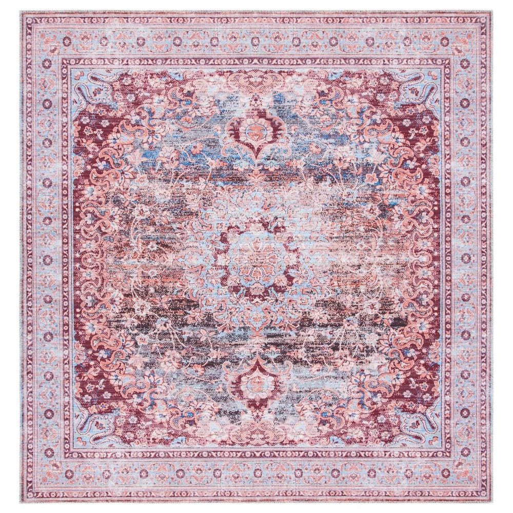 Safavieh Serapi 6"7" Square Light Blue and Red Area Rug, , large