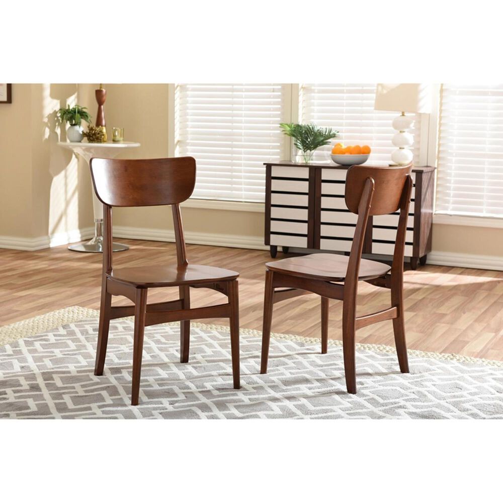 Baxton Studio Netherlands Dining Side Chair in Dark Walnut - Set of 2, , large