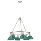 Golden Lighting Orwell 6-Light Chandelier with Pine Green Shade in Pewter, , large