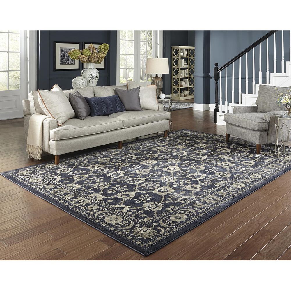 Oriental Weavers Richmond 8020K 9&#39;10&quot; x 12&#39;10&quot; Navy Area Rug, , large