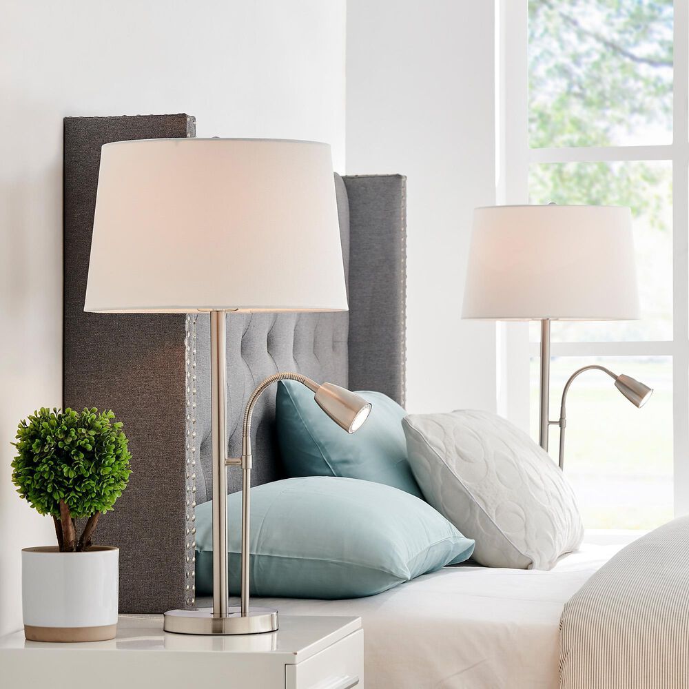 Lite Source Nanette Table Lamp in Brushed Nickel &#40;Set of 2&#41;, , large