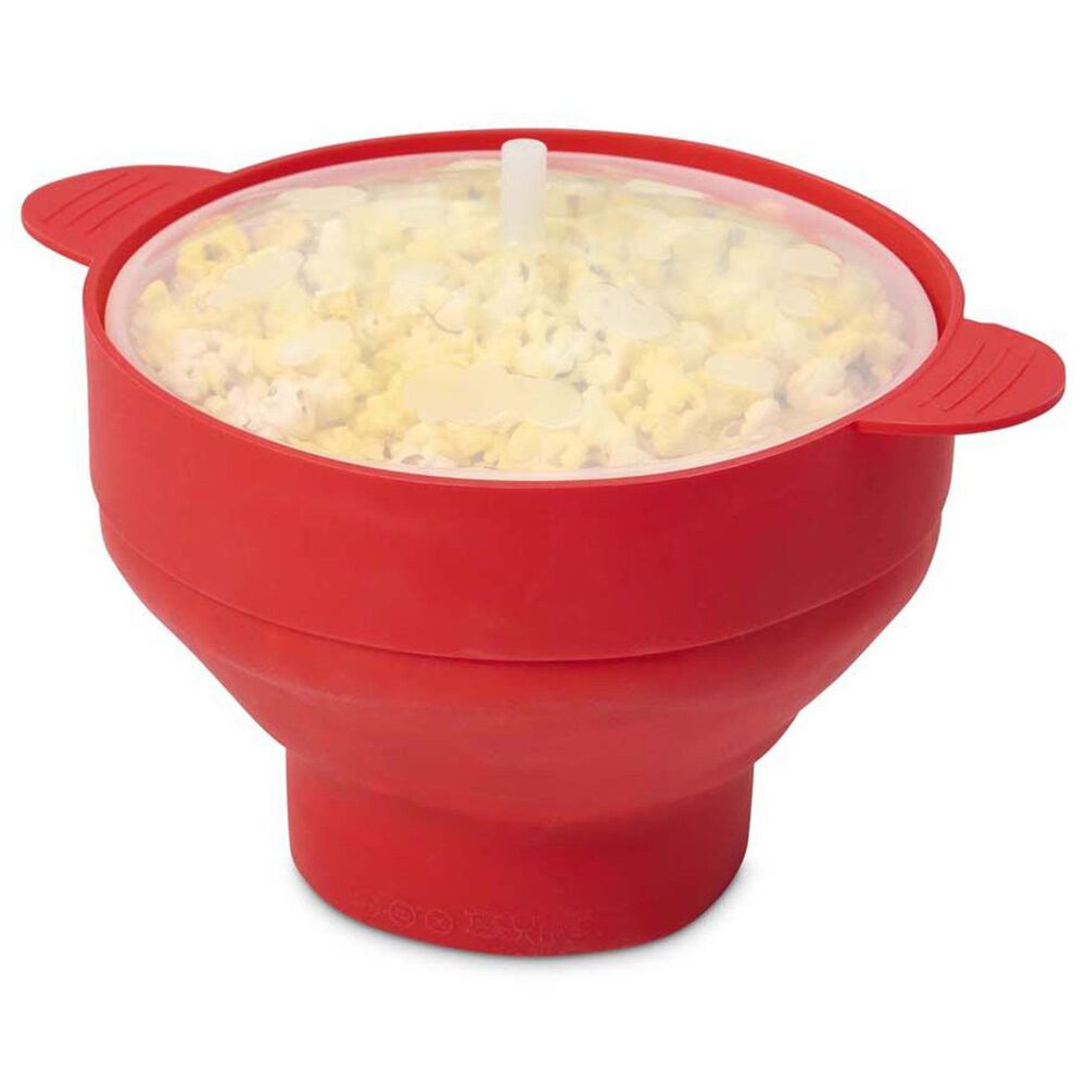 HIC Kitchen Microwave Popcorn Popper in Crimson Red, , large