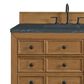 James Martin Vanities Malibu 72" Double Bathroom Vanity in Amber Birch with 3 cm Charcoal Soapstone Quartz Top and Rectangular Sinks, , large