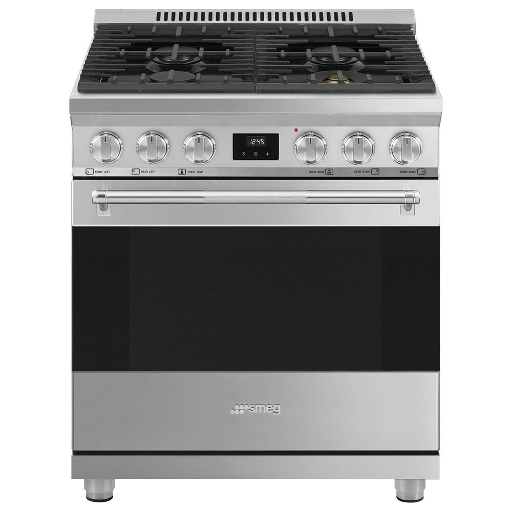 SMEG 4.56 Cu. Ft. Freestanding Dual Fuel Range in Stainless Steel, , large