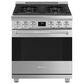 SMEG 4.56 Cu. Ft. Freestanding Dual Fuel Range in Stainless Steel, , large