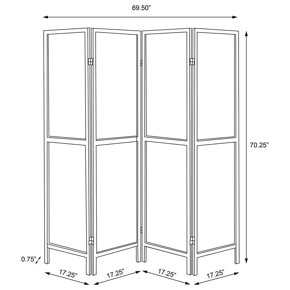 Coaster Mattison 4-Panel Room Divider Folding Shoji Screen in Natural and Soft White, , large