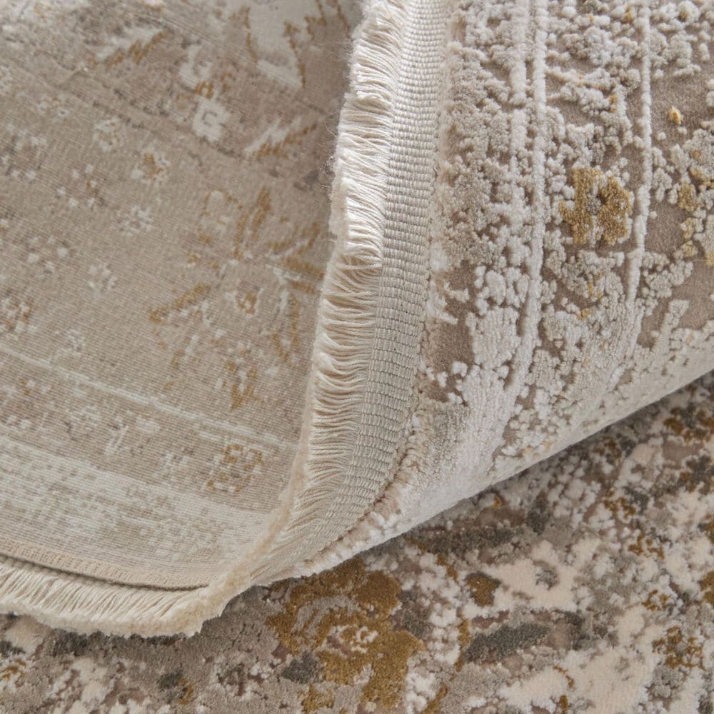 Feizy Cadiz Ivory and Beige 4'10" x 7'10" Area Rug, , large