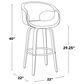 LumiSource Curvini 30" Swivel Barstool with Cream Upholstery in Walnut and Chrome (Set of 2), , large