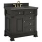 James Martin Vanities Brookfield 36" Single Bathroom Vanity in Black Onyx with 3 cm Parisien Bleu Quartz Top and Rectangular Sink, , large