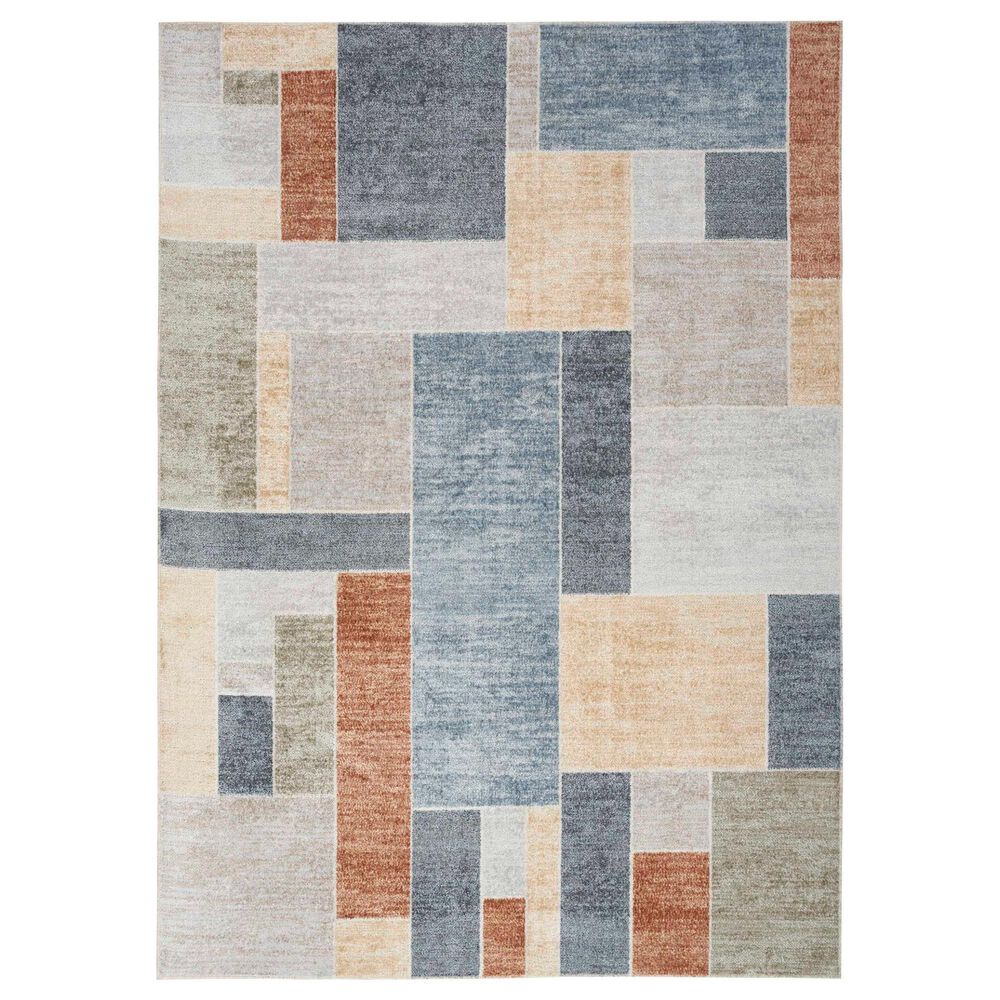 Nourison Astra Machine Washable Geometric 2"2" x 4" Multicolor Area Rug, , large