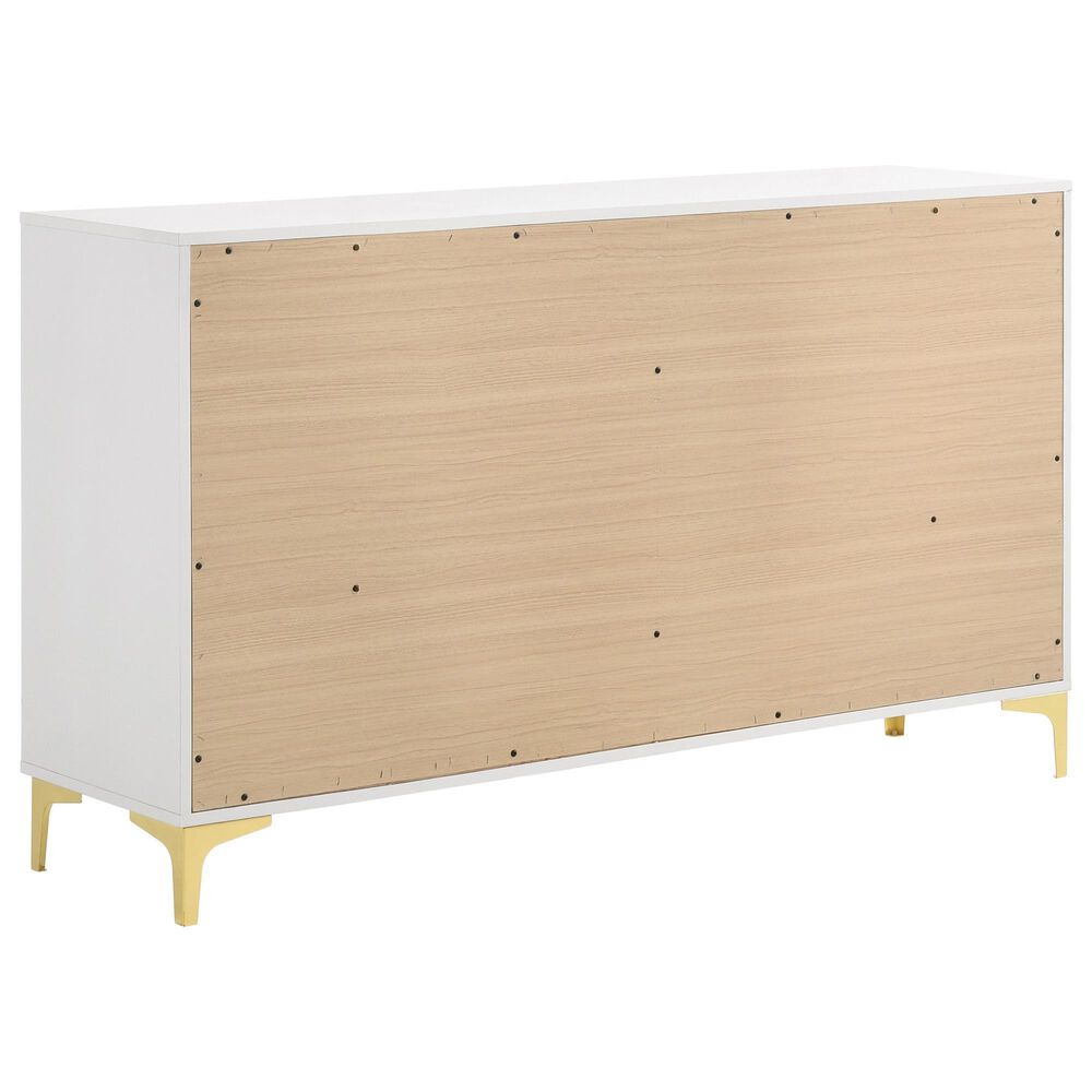 Pacific Landing Kendall 6-Drawer Dresser in Gold and White, , large