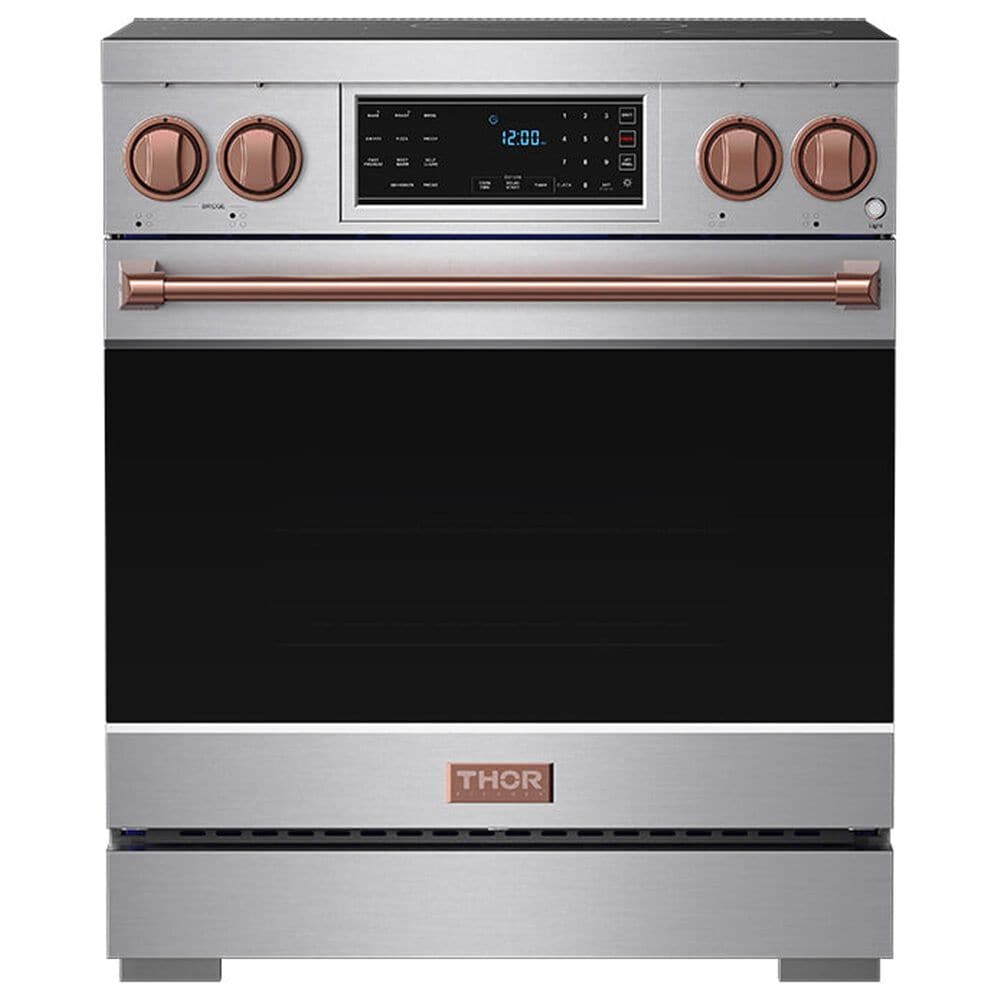 Thor Kitchen Gordon Ramsay 4.8 Cu. Ft. Professional Induction Range with Rose Gold Handle Kit in Stainless Steel, , large
