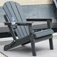 Hearth and Haven 34" Outdoor Folding Adirondack Chair with Cup Holder in Gray, , large