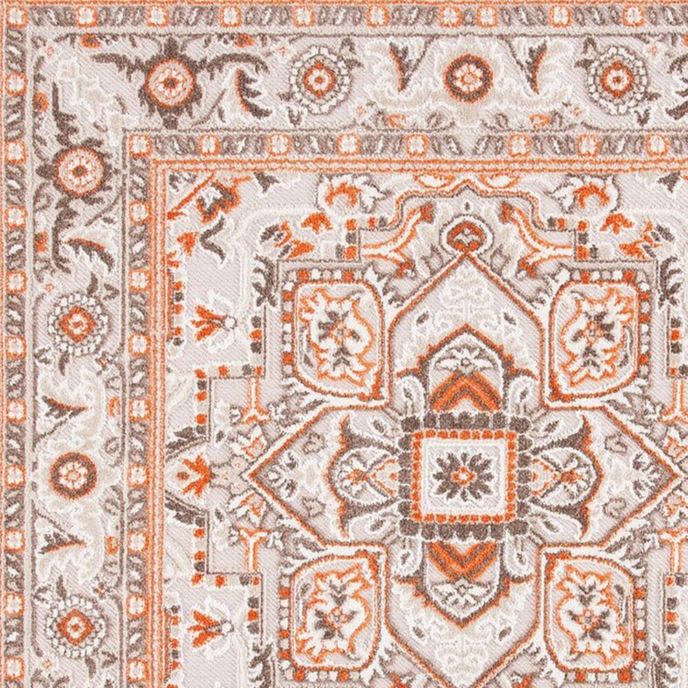 Safavieh Cabana CBN680B 8&#39; Round Beige and Orange Indoor/Outdoor Area Performance Rug, , large