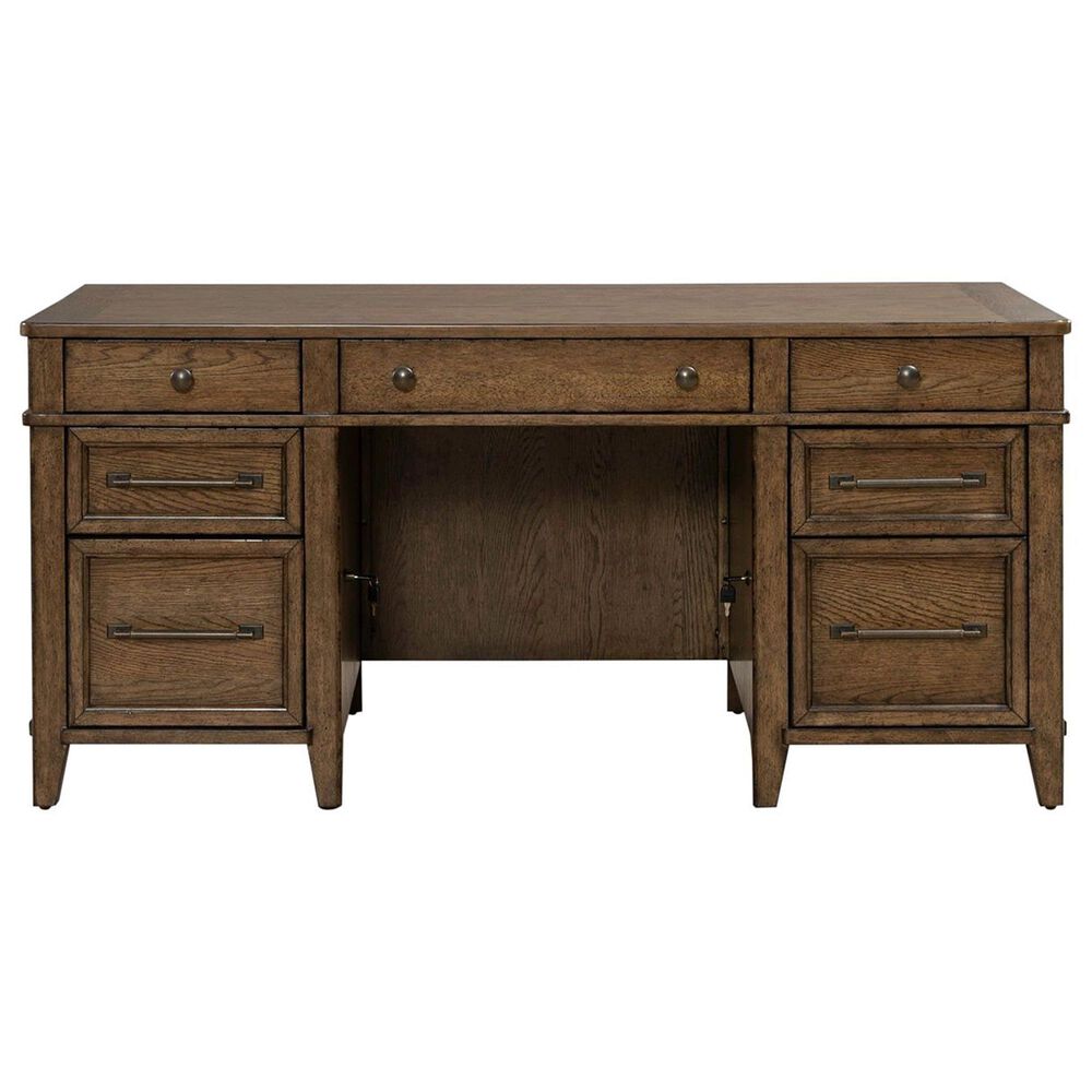 Liberty Furniture Carolina Park Junior Executive Desk in Amber Brown, , large