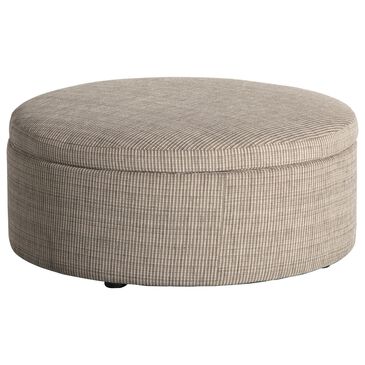 Jonathan Louis Large Round Storage Ottoman in Krasna Tortoise, , large