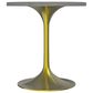 Leisuremod LeisureMod Verve Collection 27 Round Dining Table, Brushed Gold Base with Laminated White Marbleized Top, , large