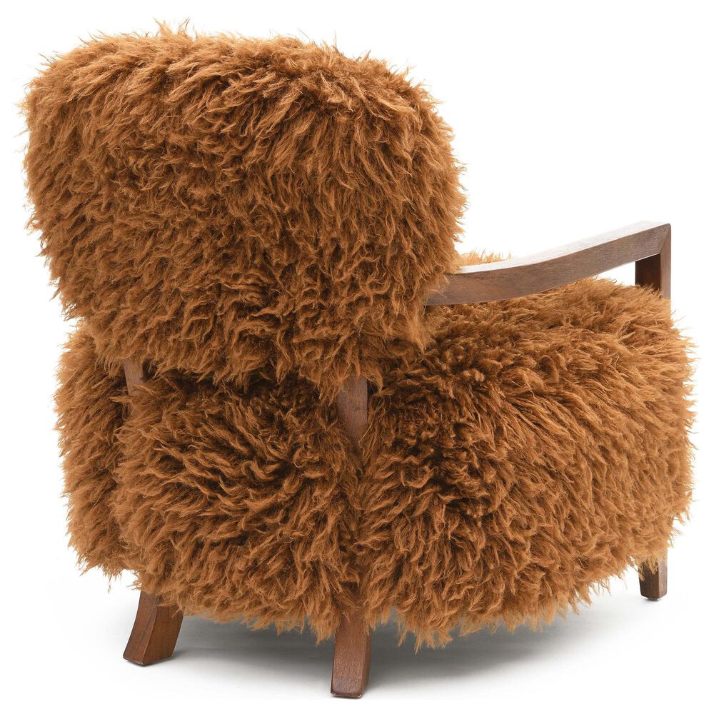 Furniture of America Lumir Long-Haired Accent Chair in Camel Brown, , large