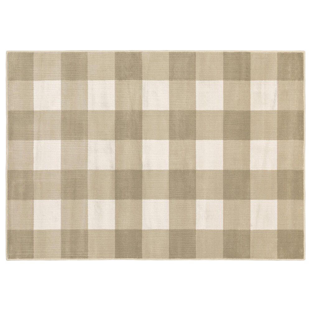 Oriental Weavers Georgia Geometric 678A0 3"10" x 5"5" Beige and Ivory Area Rug, , large