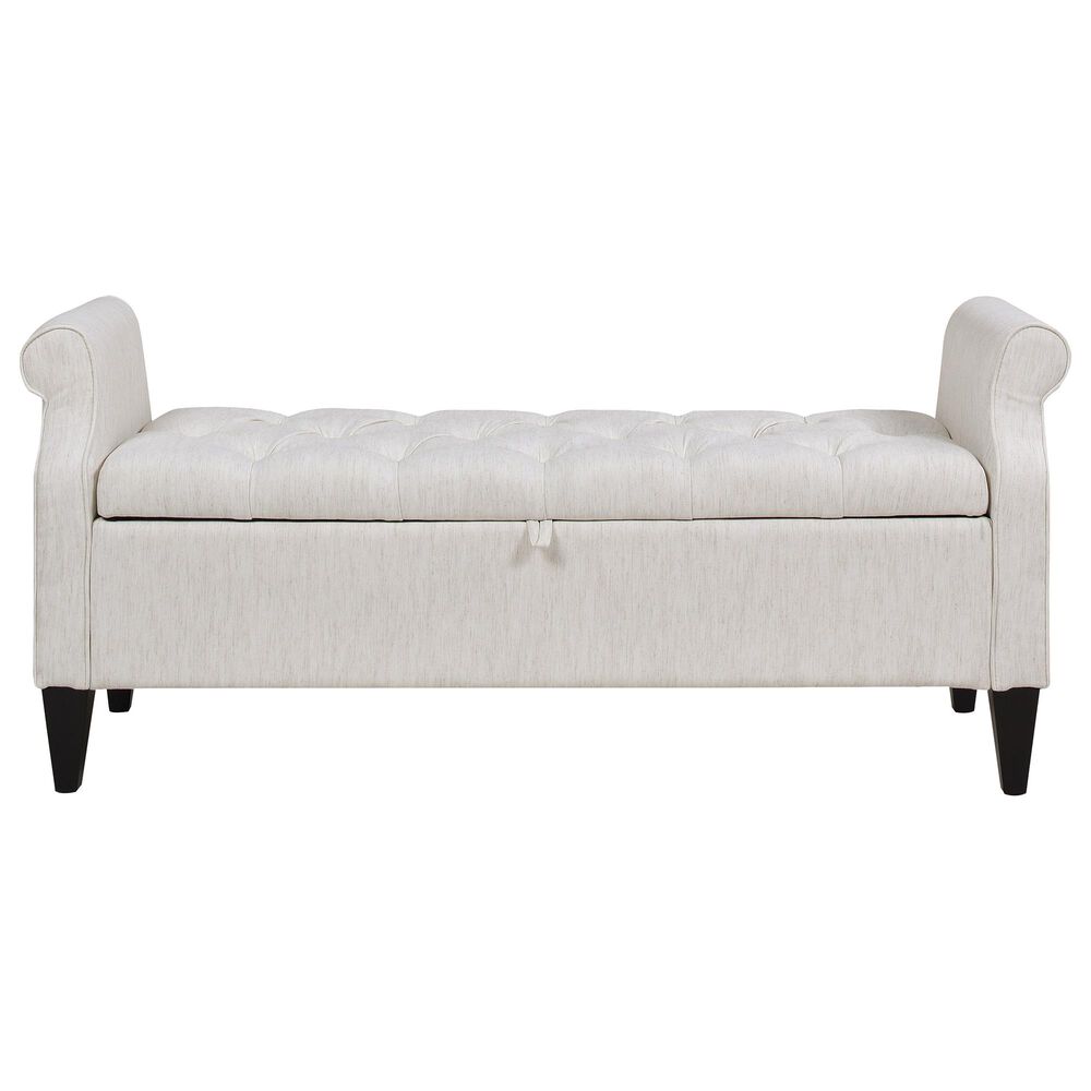 Jennifer Taylor Home Jacqueline Storage Bench in Natural White/Linen NFM