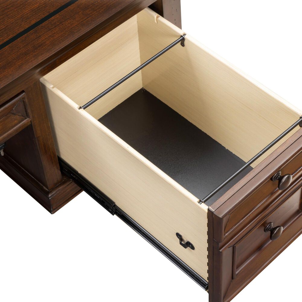 Riva Ridge Arlington Half Pedestal Desk in Classis Brown, , large