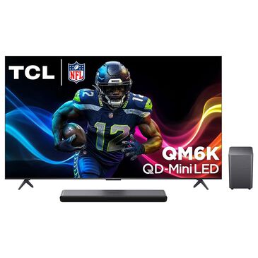TCL 75" Class QM6K Series 4K UHD HDR QD-Mini LED - Smart Google TV with S Class 2.1 Channel Soundbar System in Black, , large