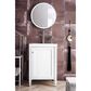 James Martin Brittania 24" Single Bathroom Vanity in Glossy White with White Glossy Resin Top, , large