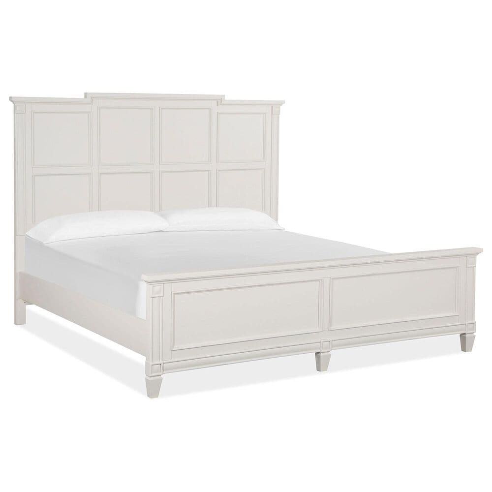 Nicolette Home Willowbrook King Panel Bed with Two Nightstands in Egg Shell White, , large