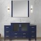 Lexora Home Volez 60" Single Bathroom Vanity in Navy Blue with White Ceramic Top and Rectangular Sink, , large