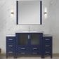 Lexora Home Volez 60" Single Bathroom Vanity in Navy Blue with White Ceramic Top and Rectangular Sink, , large