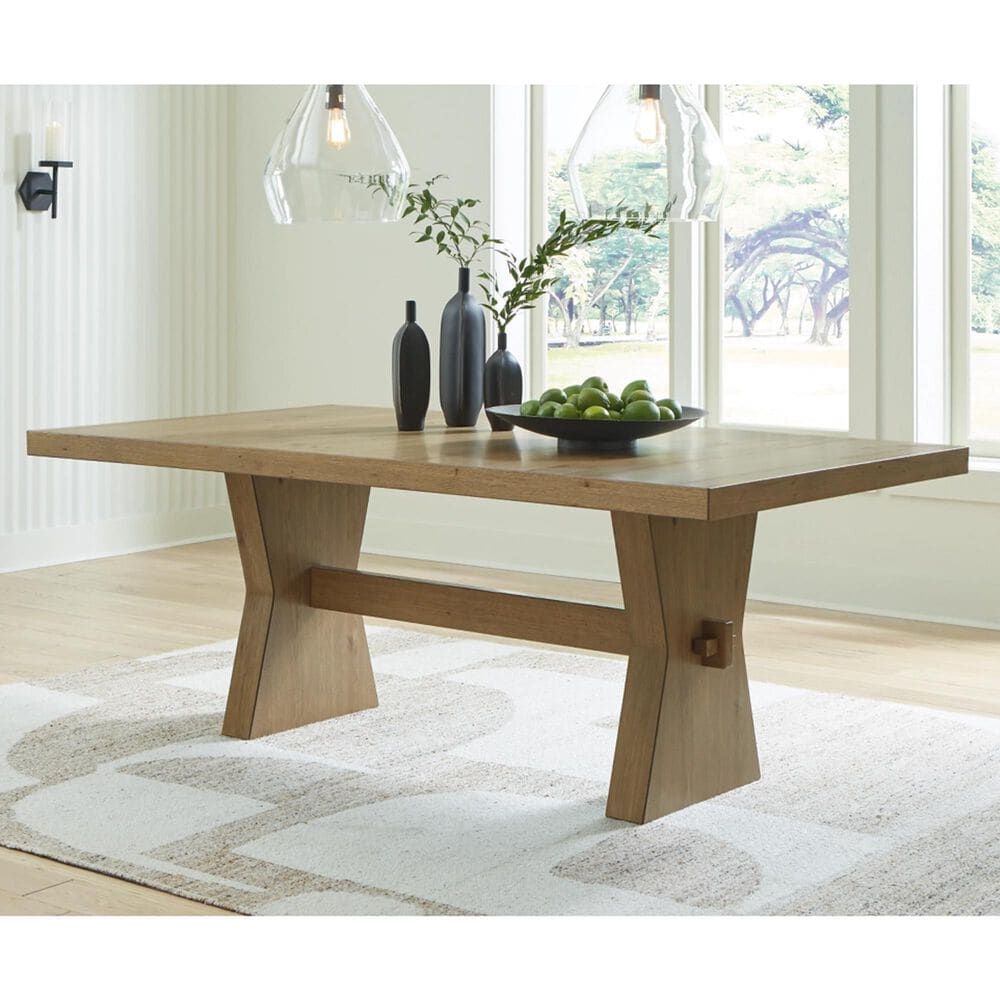 Millenium Galliden Trestle Dining Table in Brown, , large