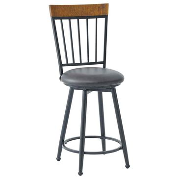 Steve Silver Tyler 24" Swivel Counter Stool in Chestnut and Gray, , large