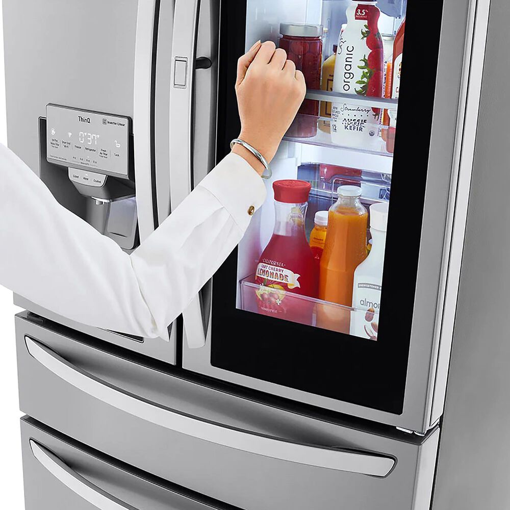 LG 2-Piece Kitchen Package with 22.3 Cu. Ft 4-Door French Door Refrigerator and Single Door Freezer in Stainless Steel, , large