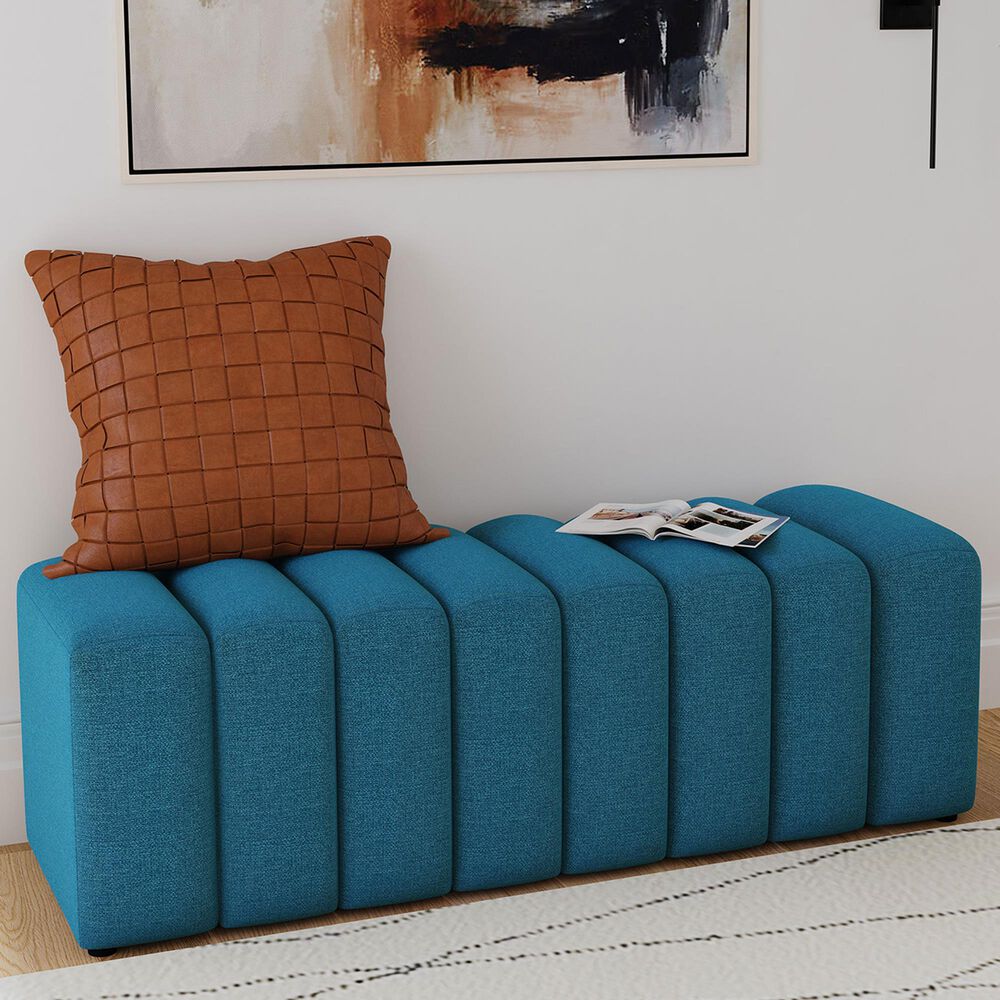 Pacific Landing Summer Accent Bench in Peacock Blue, , large