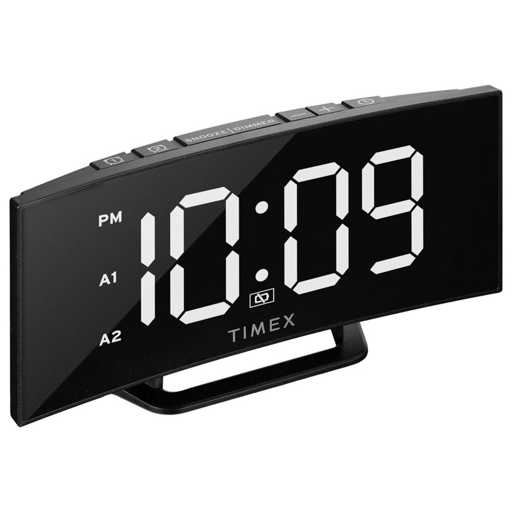 iHome Dual Alarm with Curved Display in Black, , large