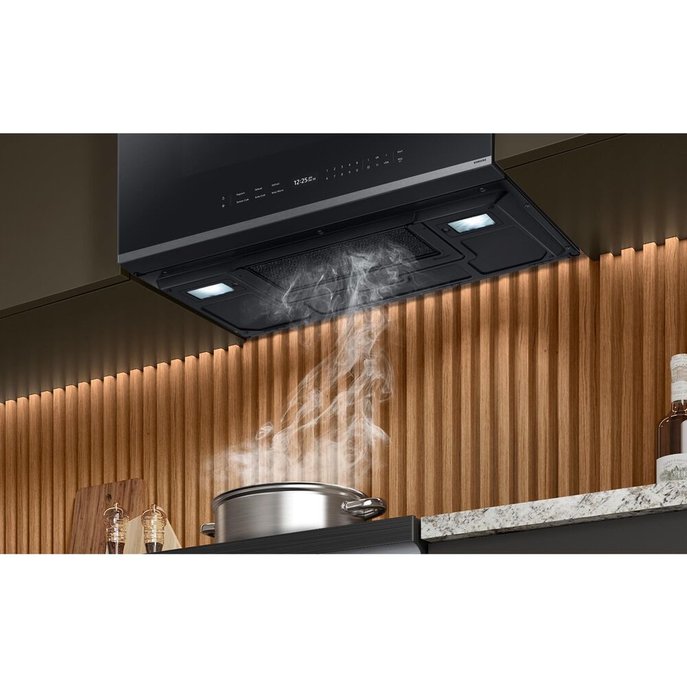 Samsung 2-Piece Kitchen Package with 6.3 Cu. Ft. Convection Freestanding Electric Range and Bespoke 2.1 Cu. Ft. Fingerprint Resistant Over-the-Range Microwave in Stainless Steel, , large