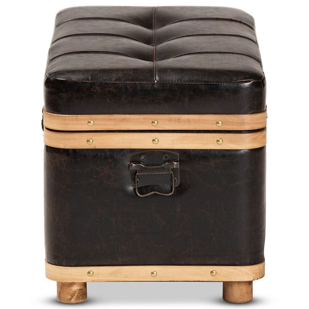 Baxton Studio Gendry Storage Ottoman in Dark Brown, , large