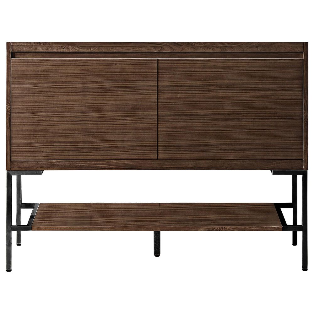 James Martin Vanities Mantova 47.3" Single Vanity Cabinet in Mid-Century Walnut and Champagne Brass, , large