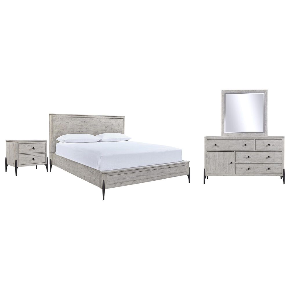 Riva Ridge Zane 4-Piece Queen Bedroom Set in Parchment and Matte Black, , large