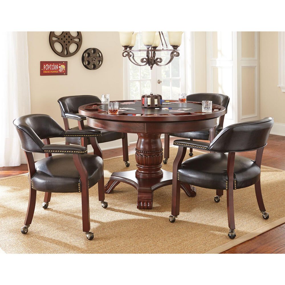 Crystal City Tournament Faux Leather Arm Chair in Rich Cherry, , large