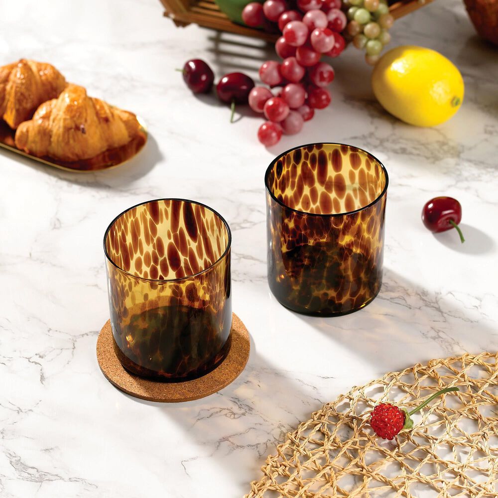 Gifts Plus 10.15 Oz Lowball Glass in Tortoise (Set of 4), , large