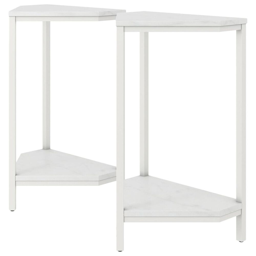 CosmoLiving by Cosmopolitan CosmoLiving Scarlett End Table Set in White Marble, , large