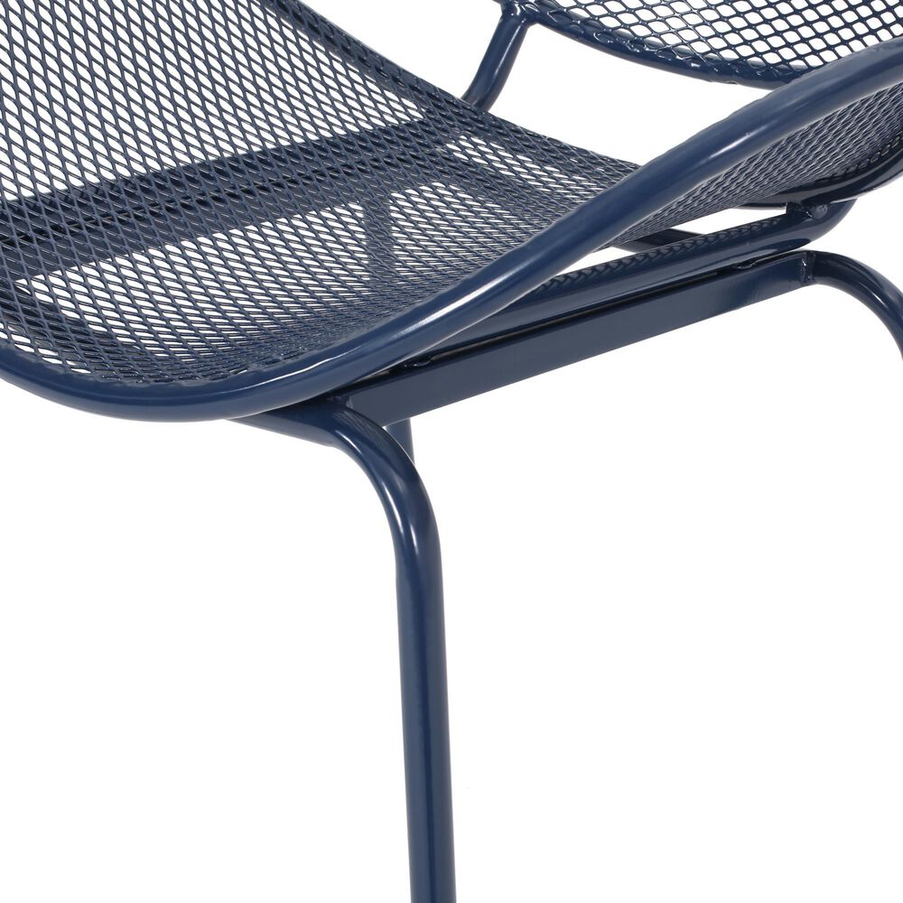 Hearth and Haven Elba Outdoor Mesh Accent Chair in Navy (Set of 2), , large
