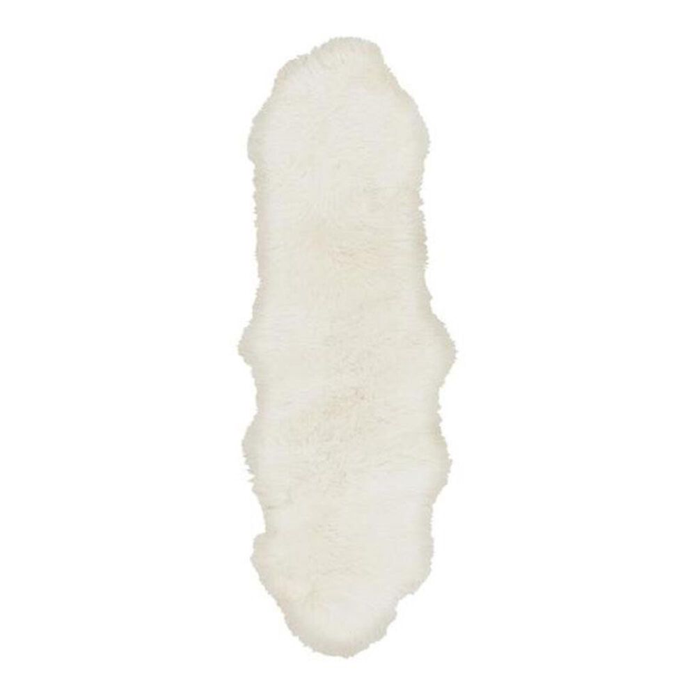Surya Sheepskin SHS-9600 2' x 6' White Runner, , large
