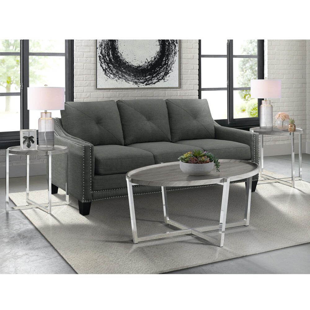 Mayberry Hill Landry Table Set in Grey and Chrome &#40;Set of 3&#41;, , large
