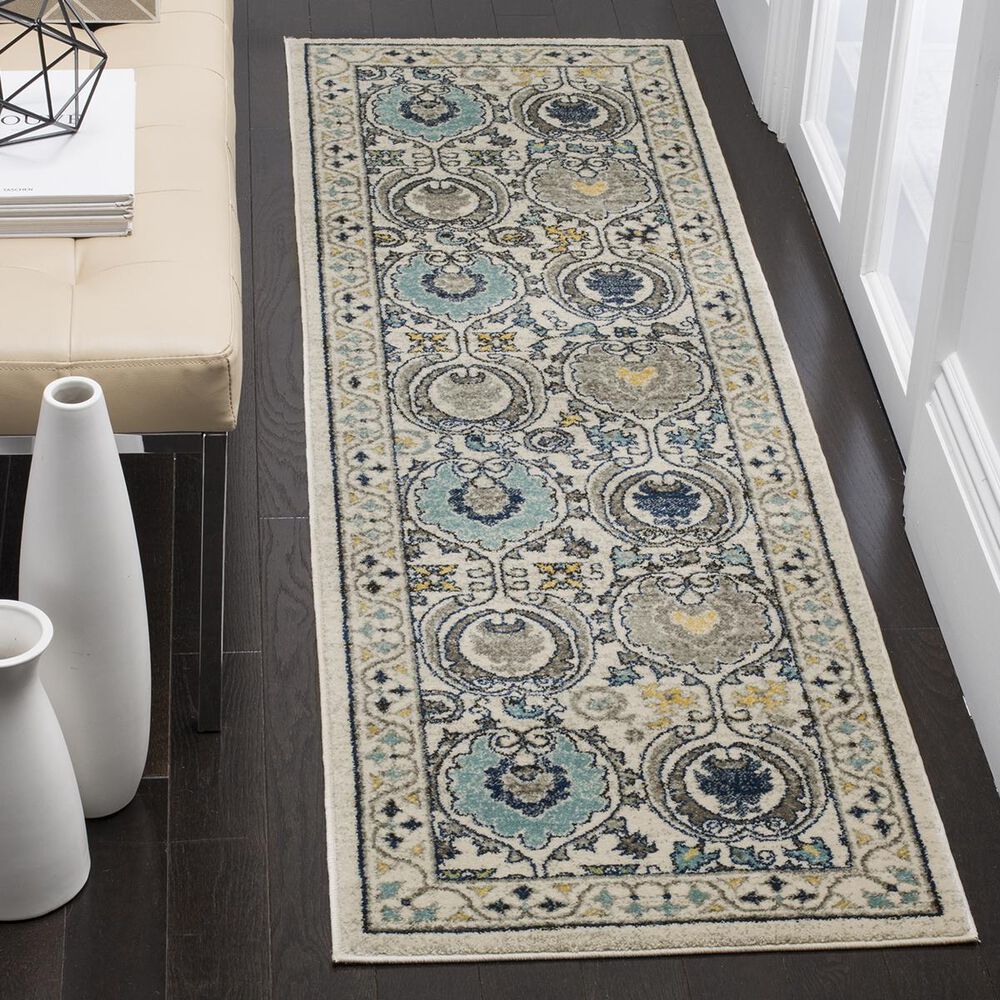 Safavieh Evoke EVK251D-27 2"2" x 7" Ivory/Grey Runner, , large