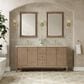 James Martin Kinnsden 72" Double Bathroom Vanity in Weathered Oak with 3 cm Tajnar Eclos Top and Rectangular Sinks, , large